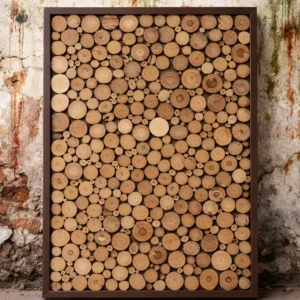 Reclaimed Wood Log Wall Panel